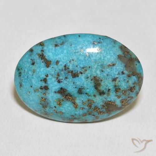 23.62ct 자연스러운 블루 그린 터키 옥, 타원형, 불투명체