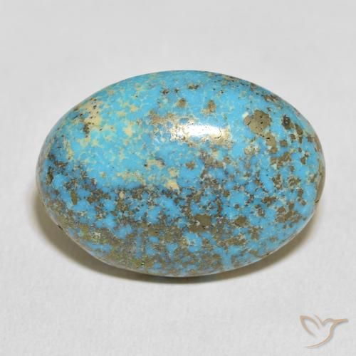 31.32ct 자연스러운 초록빛이 도는 파란색 터키 옥, 타원형, 불투명체