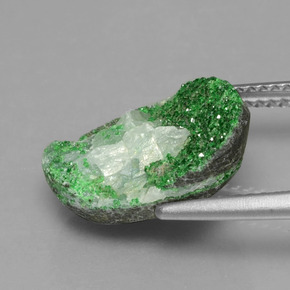 8.99캐럿 천연 그린 우바로바이트 드루지, 멋진 모양, 15.3×12.5 mm, 불투명체