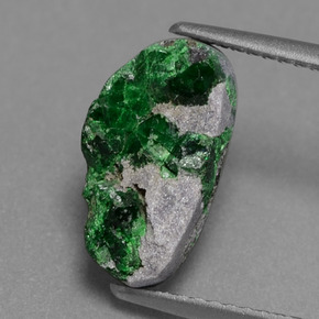 4.02캐럿 천연 그린 우바로바이트 드루지, 멋진 모양, 12.7×7 mm, 불투명체