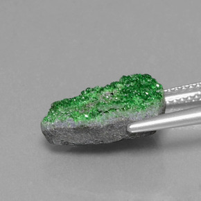 8.29캐럿 천연 녹색 우바로바이트 가넷 드루시, 멋진 모양, 불투명체