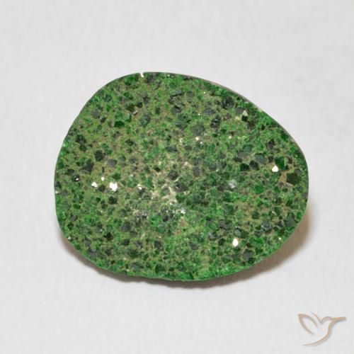 7.35ct 자연스러운 Deep Earthy Green 우바로바이트 가넷 드루시, 팬시한, 불투명체