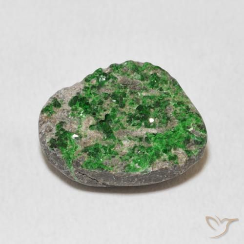 9.44캐럿 천연 Deep Earthy Green 우바로바이트 가넷 드루시, 팬시한, 불투명체