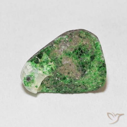 11.91ct 자연스러운 녹색 우바로바이트 가넷 드루시, 일조, 불투명체