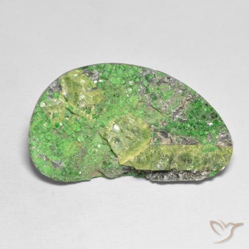 45.70ct 자연스러운 라임 그린 우바로바이트 가넷 드루시, 팬시한, 불투명체