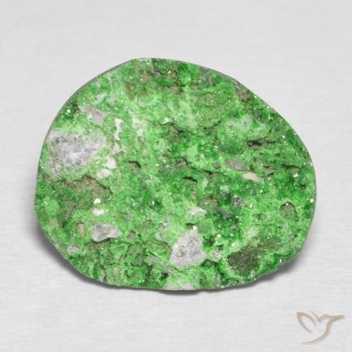 11.57ct 자연스러운 밝은 녹색 우바로바이트 가넷 드루시, 팬시한, 불투명체