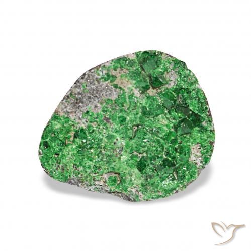 4.87ct 짙은 녹색 우바로바이트 가넷 드루시, 팬시한, 불투명체