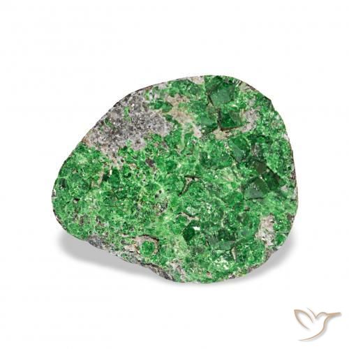 4.87캐럿 천연 짙은 녹색 우바로바이트 가넷 드루시, 팬시한, 불투명체