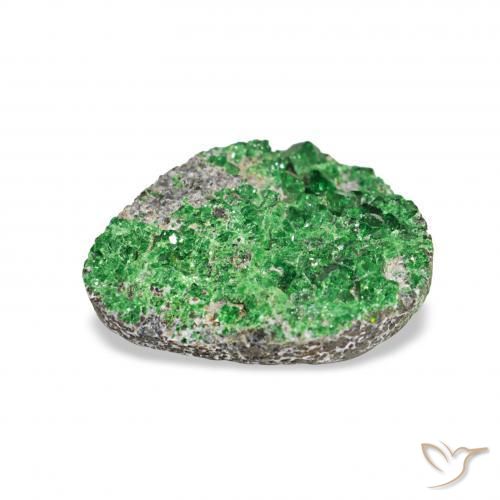 4.87캐럿 천연 짙은 녹색 우바로바이트 가넷 드루시, 팬시한, 불투명체