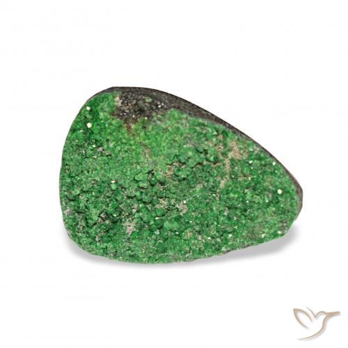 4.86ct 짙은 녹색 우바로바이트 가넷 드루시, 일조, 불투명체