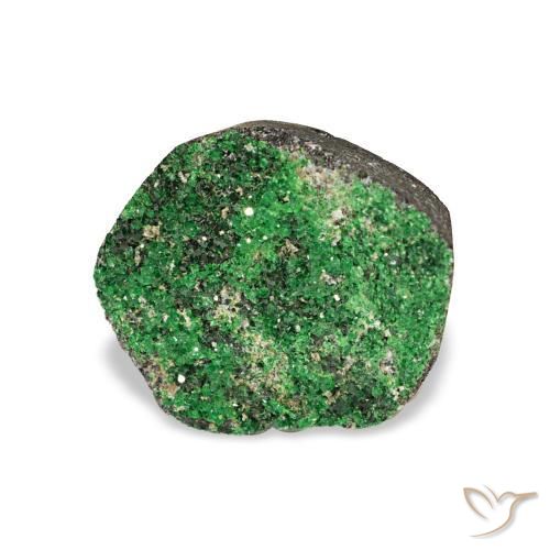 5.86캐럿 천연 짙은 녹색 우바로바이트 가넷 드루시, 팬시한, 불투명체