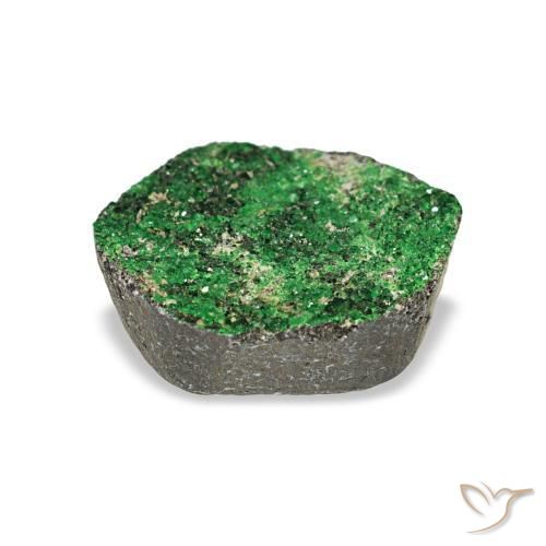 5.86캐럿 천연 짙은 녹색 우바로바이트 가넷 드루시, 팬시한, 불투명체