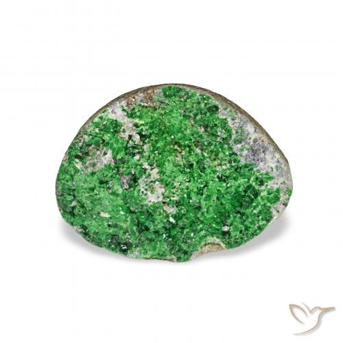 3.67ct 짙은 녹색 우바로바이트 가넷 드루시, 팬시한, 불투명체