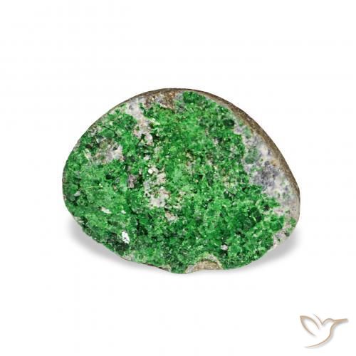 3.67캐럿 천연 짙은 녹색 우바로바이트 가넷 드루시, 팬시한, 불투명체