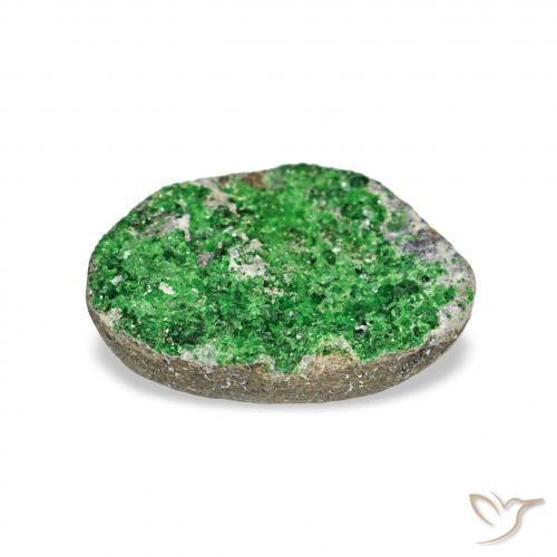 3.67캐럿 천연 짙은 녹색 우바로바이트 가넷 드루시, 팬시한, 불투명체