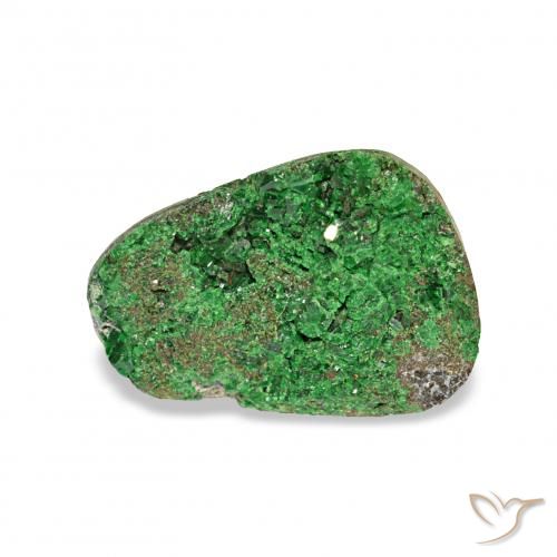 4.97ct Deep Earthy Green 우바로바이트 가넷 드루시, 팬시한, 불투명체