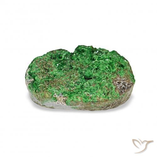 4.97캐럿 천연 Deep Earthy Green 우바로바이트 가넷 드루시, 팬시한, 불투명체