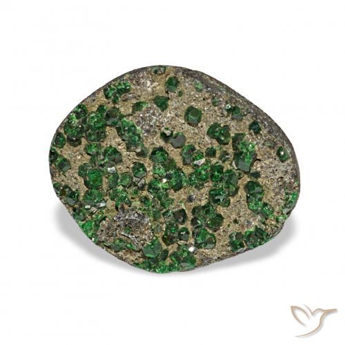 6.73ct 녹색 우바로바이트 가넷 드루시, 팬시한, 불투명체