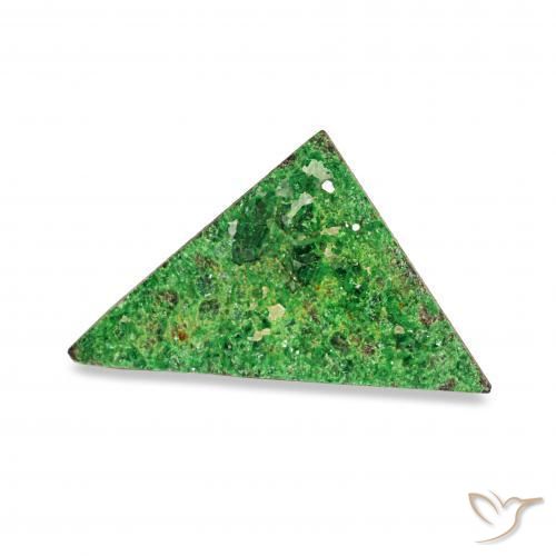 4.85캐럿 천연 짙은 녹색 우바로바이트 가넷 드루시, 일조, 불투명체