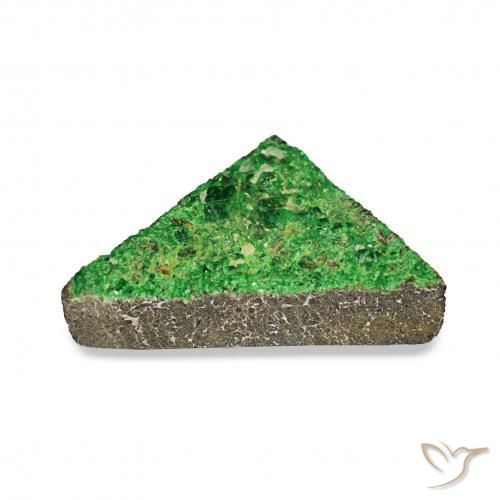 4.85캐럿 천연 짙은 녹색 우바로바이트 가넷 드루시, 일조, 불투명체