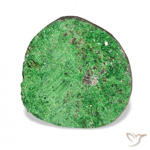 17.46캐럿 천연 Deep Earthy Green 우바로바이트 가넷 드루시, 팬시한, 불투명체