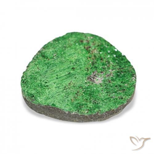 17.46캐럿 천연 Deep Earthy Green 우바로바이트 가넷 드루시, 팬시한, 불투명체