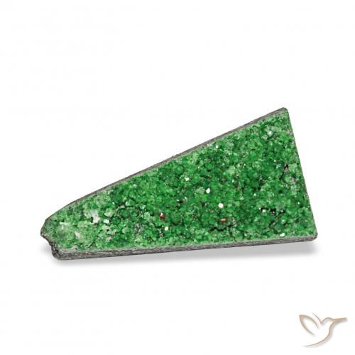 5.56ct 짙은 녹색 우바로바이트 가넷 드루시, 팬시한, 불투명체