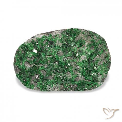 15.06ct 녹색 우바로바이트 가넷 드루시, 타원형, 불투명체