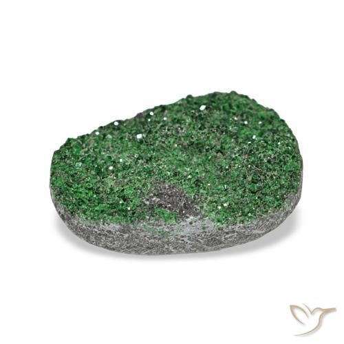 5.96캐럿 천연 녹색 우바로바이트 가넷 드루시, 팬시한, 불투명체