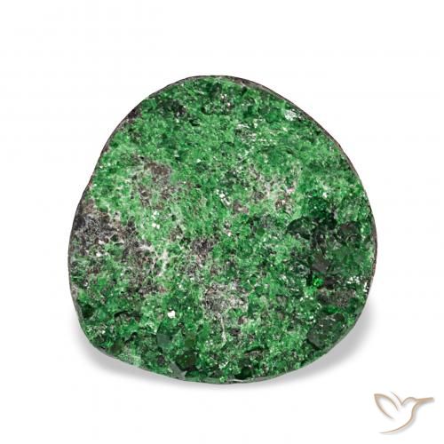 5.47ct 녹색 우바로바이트 가넷 드루시, 팬시한, 불투명체