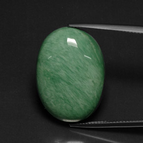 21.14캐럿 천연 민트 그린 바리사이트, 타원형 컷, 18.1×15 mm, 불투명체