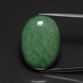 21.76캐럿 천연 그린 바리사이트, 타원형 컷, 24.9×18 mm, 불투명체