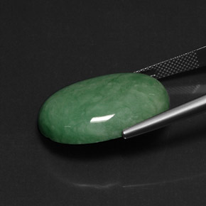 21.76캐럿 천연 그린 바리사이트, 타원형 컷, 24.9×18 mm, 불투명체