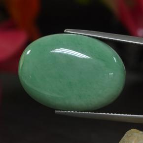 21.61캐럿 천연 그린 바리사이트, 타원형 컷, 24.9×18 mm, 불투명체