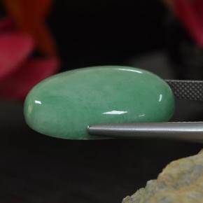 21.61캐럿 천연 그린 바리사이트, 타원형 컷, 24.9×18 mm, 불투명체