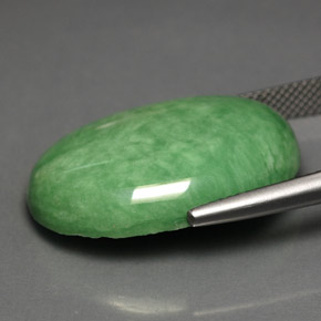 19.28캐럿 천연 그린 바리사이트, 타원형 컷, 24.9×18 mm, 불투명체