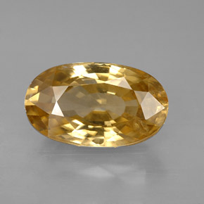 6.99캐럿 천연 골든 지르콘, 타원형 컷, 13.5×8.1 mm, VS
