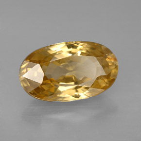 6.99캐럿 천연 골든 지르콘, 타원형 컷, 13.5×8.1 mm, VS