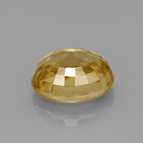 3.95캐럿 천연 골든 옐로우 지르콘, 타원형 컷, 9.2×7.6 mm, VS