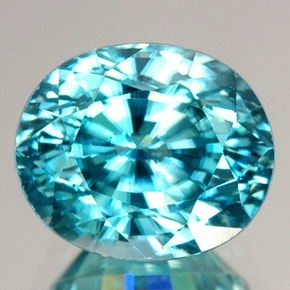 3.54캐럿 천연 블루 지르콘, 타원형 컷, 8.2×6.9 mm, VVS