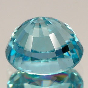 3.54캐럿 천연 블루 지르콘, 타원형 컷, 8.2×6.9 mm, VVS