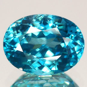 2.49캐럿 천연 블루 지르콘, 타원형 컷, 8.4×6.3 mm, VVS-VS