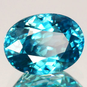 2.49캐럿 천연 블루 지르콘, 타원형 컷, 8.4×6.3 mm, VVS-VS