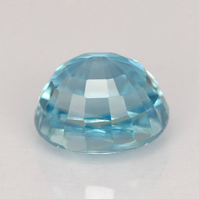 2.99캐럿 천연 블루 지르콘, 타원형 컷, 7.7×6.4 mm, VVS