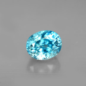 2.66캐럿 천연 블루 지르콘, 타원형 컷, 7.7×6.2 mm, VVS-VS