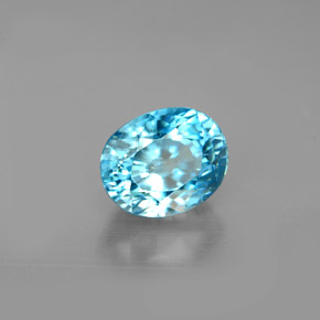 2.66캐럿 천연 블루 지르콘, 타원형 컷, 7.7×6.2 mm, VVS-VS