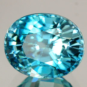 4.20캐럿 천연 블루 지르콘, 타원형 컷, 8.9×7.1 mm, VVS