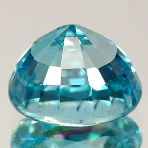 4.20캐럿 천연 블루 지르콘, 타원형 컷, 8.9×7.1 mm, VVS