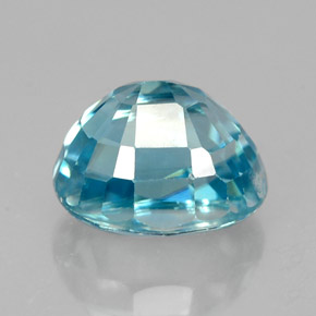 2.92캐럿 천연 블루 지르콘, 타원형 컷, 7.8×6.2 mm, VS
