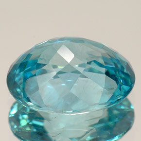 3.29캐럿 천연 블루 지르콘, 타원형 컷, 9.6×7.1 mm, VVS